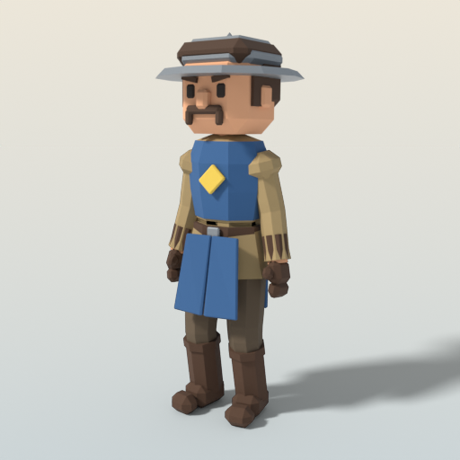 Town Guard – Animated Character, rendered low-poly 3D preview