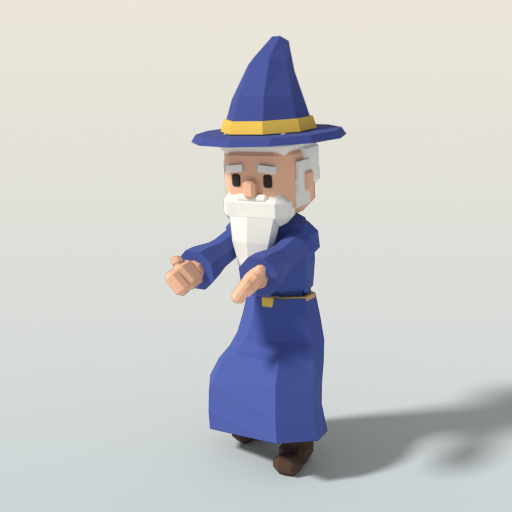 Wizard – Animated Character, rendered low-poly 3D preview